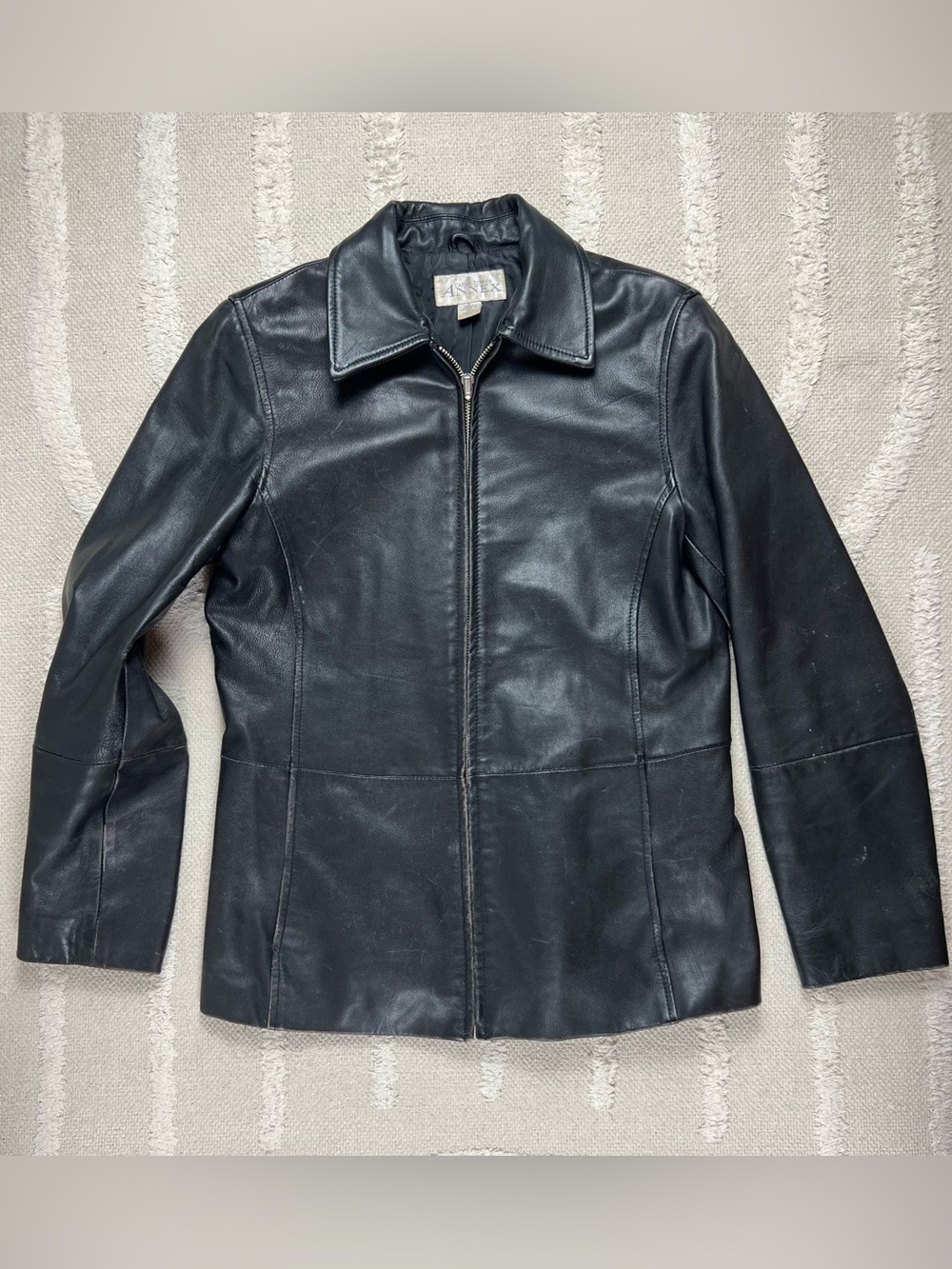 90's Vintage Leather Blazer Jacket Full-Zip Size S